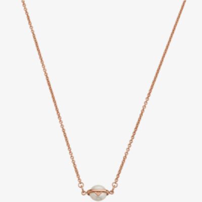 Emporio Armani Essential Rose Gold Tone Pearl Necklace EG3532221
