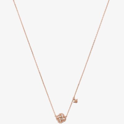 Emporio Armani Sentimental Rose Gold Tone Cubic Zirconia Necklace EG3537221