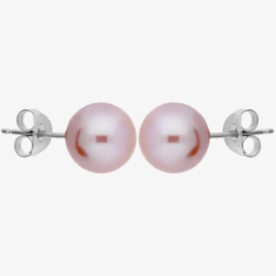 9ct White Gold Pink Freshwater Pearl Stud Earrings EOZ110RF-P