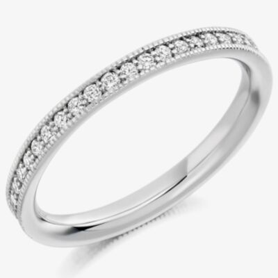 Platinum Milgrain-Edge Diamond Eternity Ring FET1764