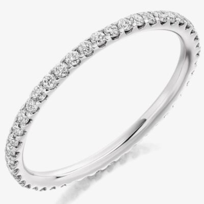 Platinum Micro-Claw Set Diamond Eternity Ring (J) FET1789