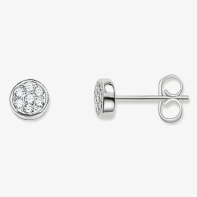 THOMAS SABO Silver 6mm Pave Round Stud Earrings H1848-051-14
