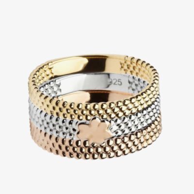 House Of Lor Silver Gold Plated Rose Gold Plated Ring H-20001