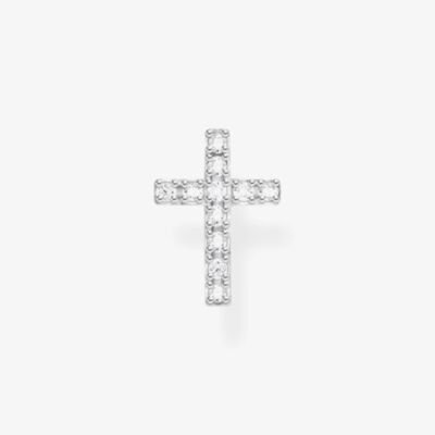 THOMAS SABO Silver Cubic Zirconia Cross Single Stud Earring H2131-051-14