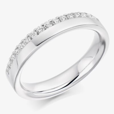 18ct White Gold 0.35ct Diamond Offset Half-Eternity Ring HET2507 18W