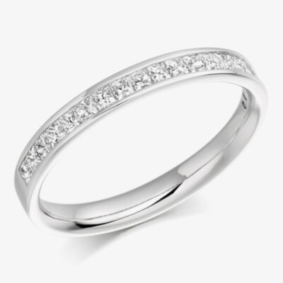 18ct White Gold 0.50ct Diamond Half-Eternity Ring HET993 18W
