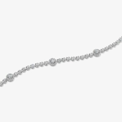 18ct White Gold 2.50ct Diamond Cluster Bracelet HSB1015(2.50CT)S