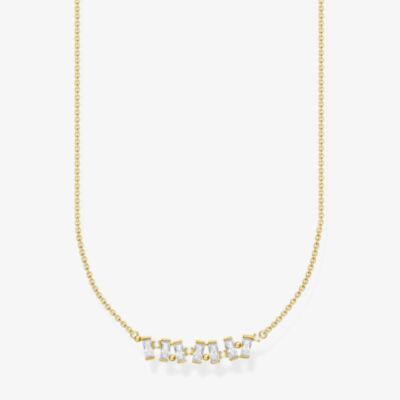 THOMAS SABO 18ct Yellow Gold Plated White Cubic Zirconia Necklace KE2095-414-14