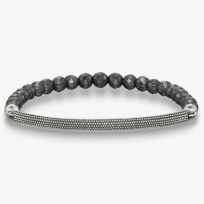 THOMAS SABO Silver Oxidised Synthetic Grey Hematite Bracelet LBA0010-808-5