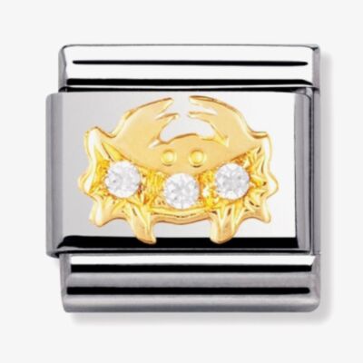 Nomination CLASSIC Gold Zodiac Cubic Zirconia Cancer Charm 030302/04