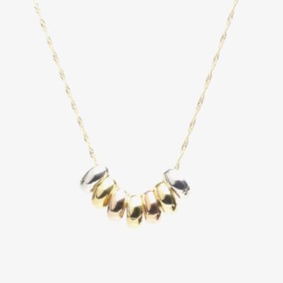 9ct Gold 3 Colour Rings 18 Inch Necklet 3-42-3114