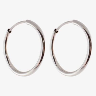 9ct White Gold 18mmPlain Hoop Earrings 5-52-1929
