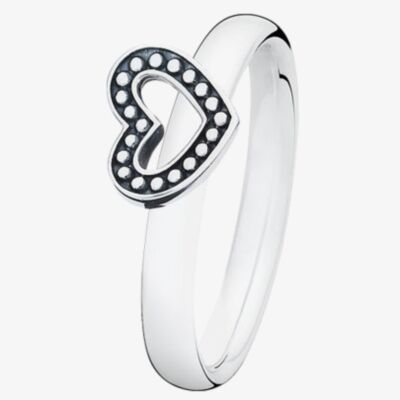 Spinning Silver Forever Marcasite Open Heart Ring 70114