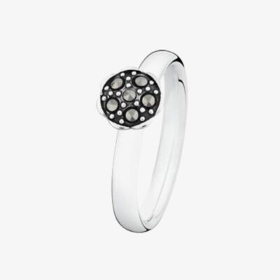 Spinning Silver Daring Round Marcasite Ring 70613