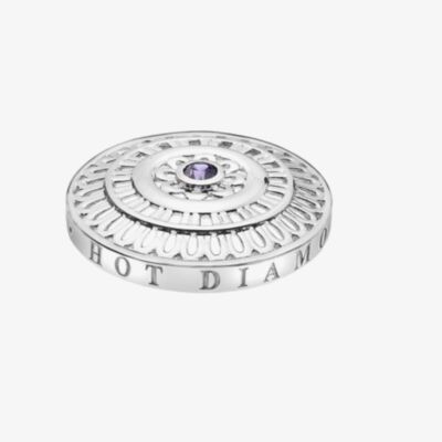 Hot Diamonds Emozioni Silver Plated Roman Purple Cubic Zirconia 33mm Coin EC108