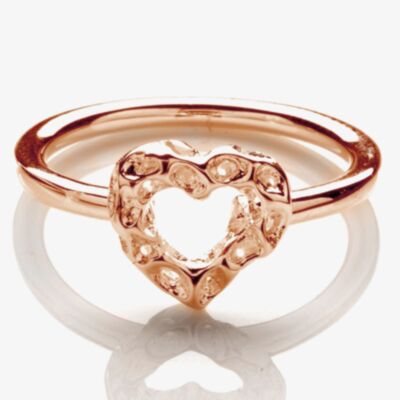 Rachel Galley Rose Gold Plated Small Love Heart Ring H301RG-MD 
