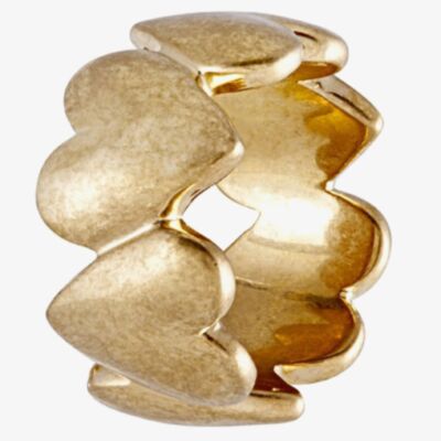 SENCE Twilight Gold Plated Matte Heart Band Ring V008