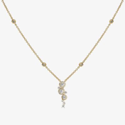 18ct Yellow Gold 0.58ct Diamond Pendant Necklet LG195/PA