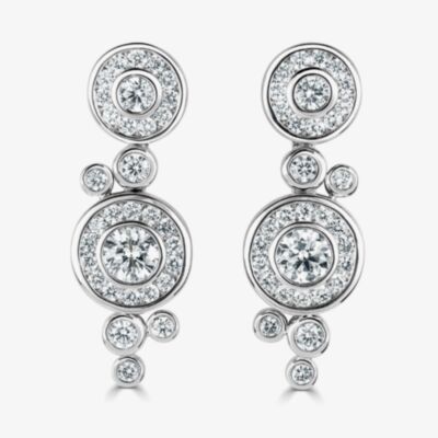 18ct White Gold Dew Drop 1.41ct Diamond Dropper Earrings LG204/EB-PR