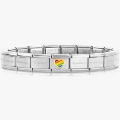 Nomination CLASSIC Composable Gold Rainbow Heart Bracelet 030000 + 030272/54
