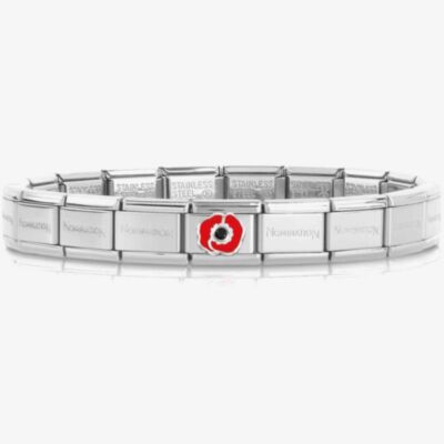 Nomination CLASSIC Composable Silver Red Poppy Bracelet 030000 + 330305/17