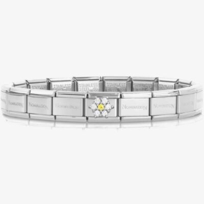 Nomination CLASSIC Composable Silver Cubic Zirconia Flower Bracelet 030000 + 330322/01
