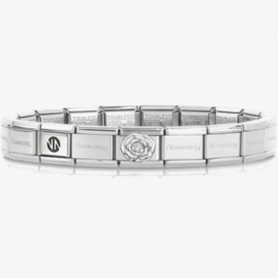 Nomination CLASSIC Composable Silver Cubic Zirconia Rose Bracelet 030000 + 330311/12