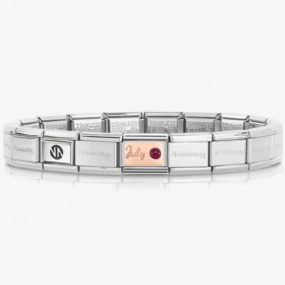 Nomination CLASSIC Rose Gold & Silver July Ruby Bracelet 430508/07