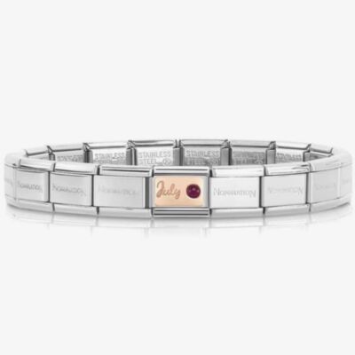 Nomination CLASSIC Rose Gold & Silver July Ruby Bracelet 430508/07