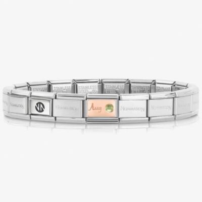 Nomination CLASSIC Rose Gold & Silver August Peridot Bracelet 430508/08
