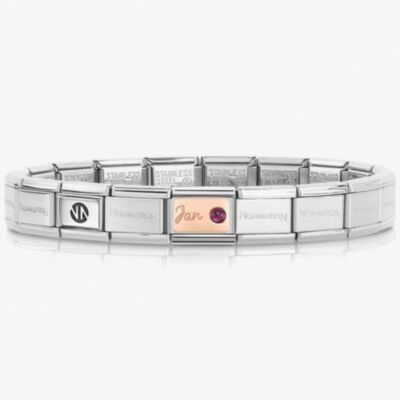 Nomination CLASSIC Rose Gold & Silver January Garnet Bracelet 430508/01