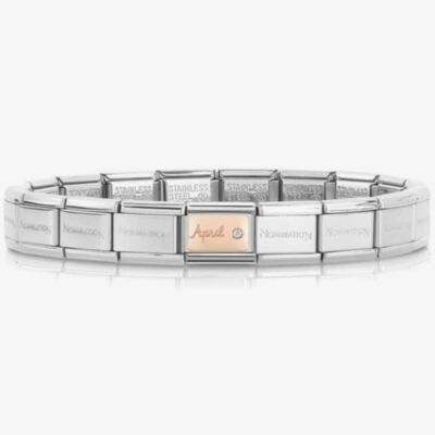 Nomination CLASSIC Rose Gold & Silver April Diamond Bracelet 430508/04