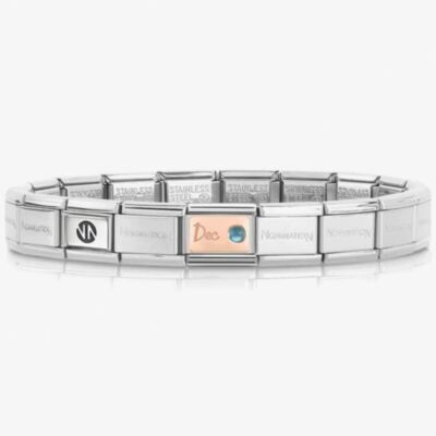 Nomination CLASSIC Rose Gold & Silver December Light Blue Topaz Bracelet 430508/12