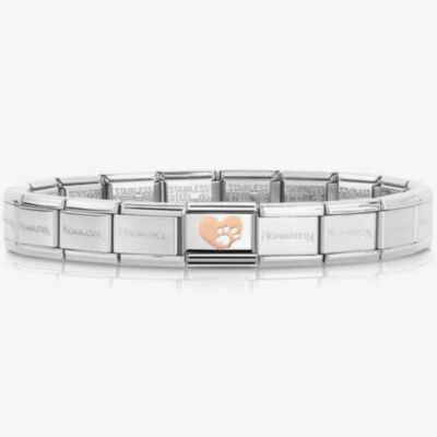 Nomination CLASSIC Rose Gold Heart Pawprint Bracelet 430104/12