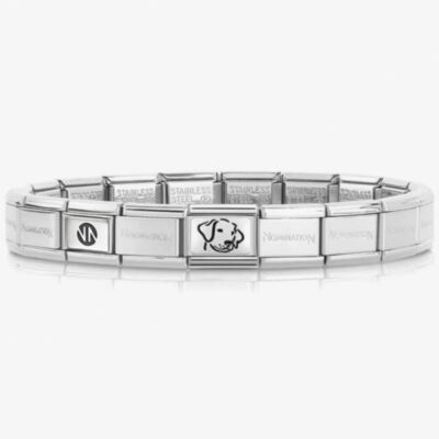 Nomination CLASSIC Silvershine Oxidised Plates Dog Bracelet 330109/06