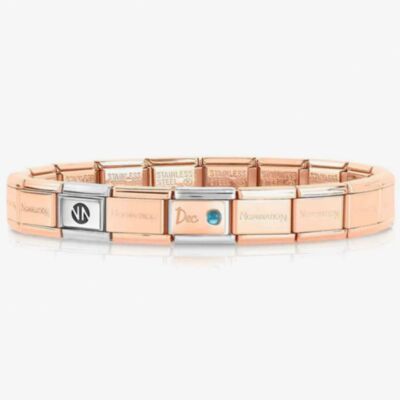 Nomination CLASSIC Rose Gold December Light Blue Topaz Bracelet 430508/12
