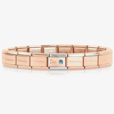 Nomination CLASSIC Rose Gold December Light Blue Topaz Bracelet 430508/12