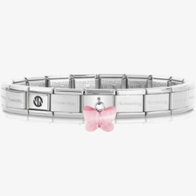 Nomination CLASSIC Pink Butterfly Charm Bracelet 030604/11 & 530300 SI