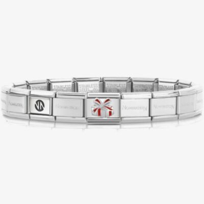 Nomination CLASSIC Silver Christmas Red Present Charm Bracelet 330204/06 & 530300 SI