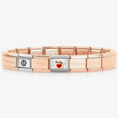 Nomination CLASSIC Family Heart House Charm Rose Gold Bracelet 430202/11 & 530301 SI 011