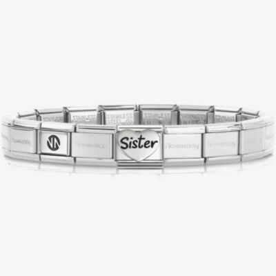 Nomination CLASSIC Silver Sister Heart Charm Bracelet 530300 SI & 330114/20