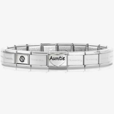 Nomination CLASSIC Silver Auntie Heart Charm Bracelet 530300 SI & 330114/21