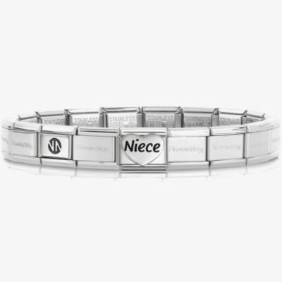 Nomination CLASSIC Silver Niece Heart Charm Bracelet 530300 SI & 330114/26