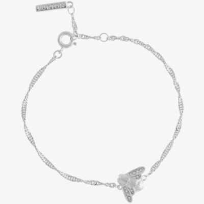 Olivia Burton Glitter Bee Vintage Twist Silver Tone Bracelet OBJAMB165
