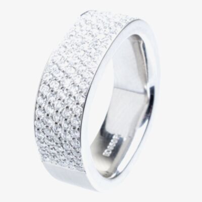 Henrich and Denzel Forma- Platinum 0.975ct Diamond Half Eternity Ring P4563-01