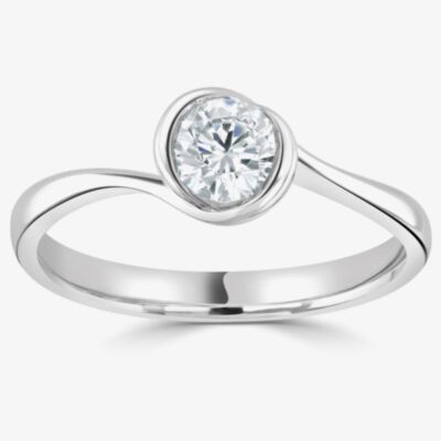Platinum 0.35ct Diamond Solitaire Ring (S) R1-1021(4.5)