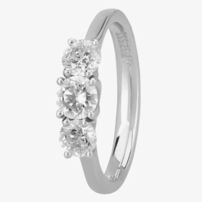 1888 Collection Platinum Brilliant Cut 1.29ct Diamond Trilogy Ring R3-145