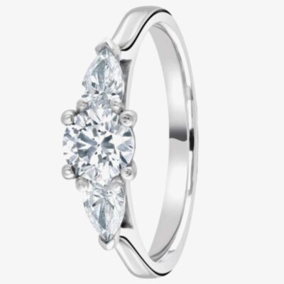 1888 Collection Platinum Multi-Cut 0.80ct Diamond Three Stone Ring R3-2033