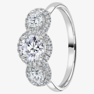 1888 Collection Platinum Brilliant Cut 0.63ct Triple Halo Diamond Ring R3-2042