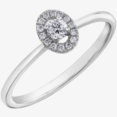 9ct White Gold 0.15ct Diamond Ring 31029WG/15-10